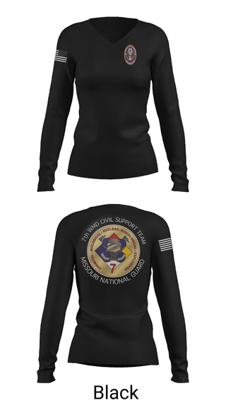 Womens Long Sleeve Vneck Shirt 1, 7th CST, Army, Teamtime, Team time, sublimation, custom sports apparel, team uniforms, spirit wear, spiritwear, sports uniforms, custom shirts, team store, custom team store, fundraiser sports, apparel fundraiser