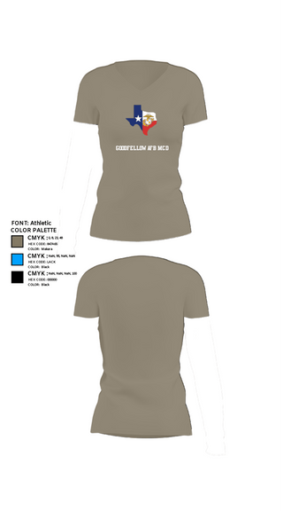 Womens Short Sleeve Vneck Shirt, Goodfellow AFB MCD, Marines, Teamtime, Team time, sublimation, custom sports apparel, team uniforms, spirit wear, spiritwear, sports uniforms, custom shirts, team store, custom team store, fundraiser sports, apparel fundraiser