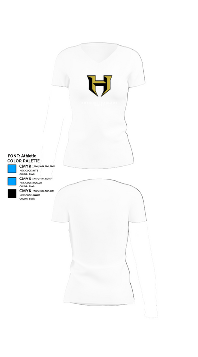 Hubbard High School Cross Country 91510067 Women's Short Sleeve V-neck Shirt - 18
