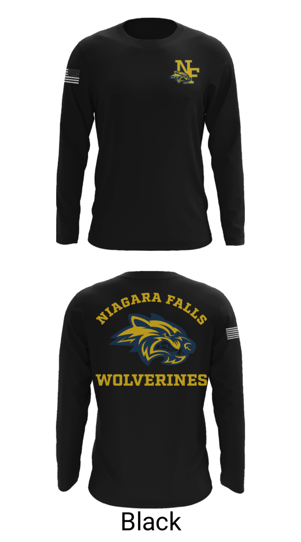 Long Sleeve Performance Shirt, Niagara Falls High School Cheer, Cheer, Teamtime, Team time, sublimation, custom sports apparel, team uniforms, spirit wear, spiritwear, sports uniforms, custom shirts, team store, custom team store, fundraiser sports, apparel fundraiser