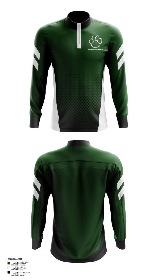 Quarter Zip Jacket, Panthers Volleyball, Women's Volleyball, Teamtime, Team time, sublimation, custom sports apparel, team uniforms, spirit wear, spiritwear, sports uniforms, custom shirts, team store, custom team store, fundraiser sports, apparel fundraiser