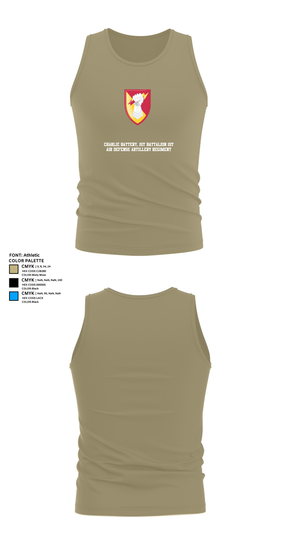 Tank Top, Charlie Battery, 1st Battalion 1st Air Defense Artillery Regiment, , Teamtime, Team time, sublimation, custom sports apparel, team uniforms, spirit wear, spiritwear, sports uniforms, custom shirts, team store, custom team store, fundraiser sports, apparel fundraiser