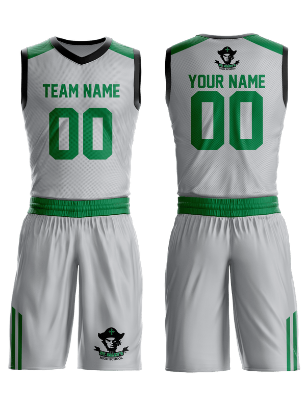 Basketball Uniform, Saint Mary's High School Basketball, Women's Basketball, Teamtime, Team time, sublimation, custom sports apparel, team uniforms, spirit wear, spiritwear, sports uniforms, custom shirts, team store, custom team store, fundraiser sports, apparel fundraiser
