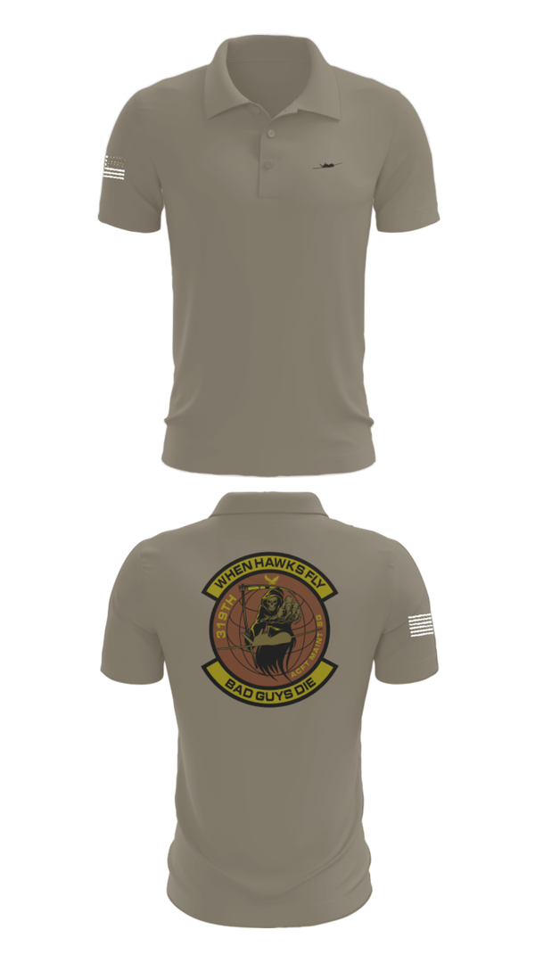 Short Sleeve Performance Polo, 319th Maintenance Squadron, Air Force, Teamtime, Team time, sublimation, custom sports apparel, team uniforms, spirit wear, spiritwear, sports uniforms, custom shirts, team store, custom team store, fundraiser sports, apparel fundraiser