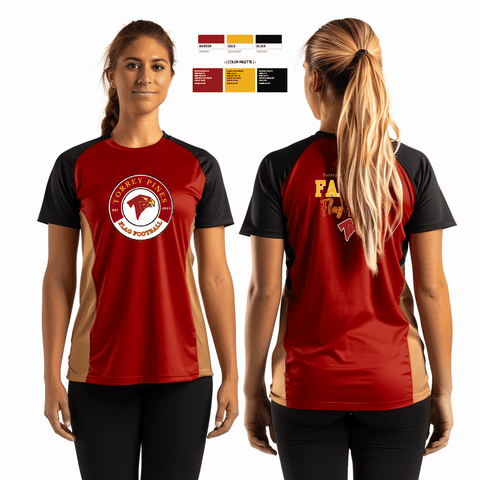 Womens Short Sleeve Vneck Shirt, Falcons Girls Flag Football, , Teamtime, Team time, sublimation, custom sports apparel, team uniforms, spirit wear, spiritwear, sports uniforms, custom shirts, team store, custom team store, fundraiser sports, apparel fundraiser