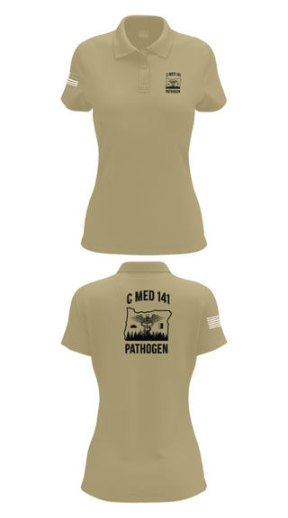 Womens Short Sleeve Performance Polo, C MED 141, National Guard, Teamtime, Team time, sublimation, custom sports apparel, team uniforms, spirit wear, spiritwear, sports uniforms, custom shirts, team store, custom team store, fundraiser sports, apparel fundraiser