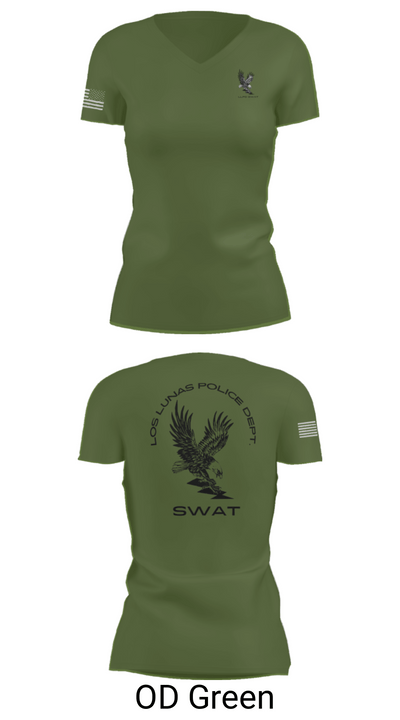 LOS LUNAS POLICE DEPT. SWAT 5938018 Women's Short Sleeve V-neck Shirt - 46