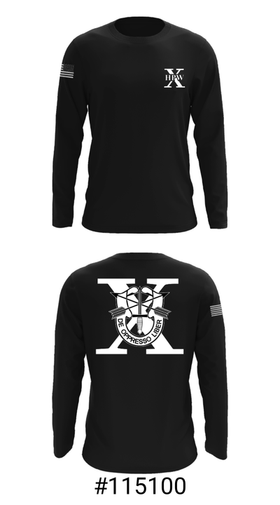 10th Special Forces HPW 55640979 Long Sleeve Performance Shirt - 18