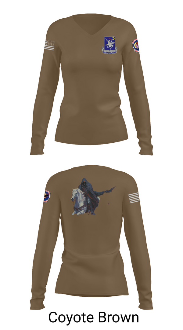 Womens Long Sleeve Vneck Shirt, 160th SOAR (A), , Teamtime, Team time, sublimation, custom sports apparel, team uniforms, spirit wear, spiritwear, sports uniforms, custom shirts, team store, custom team store, fundraiser sports, apparel fundraiser