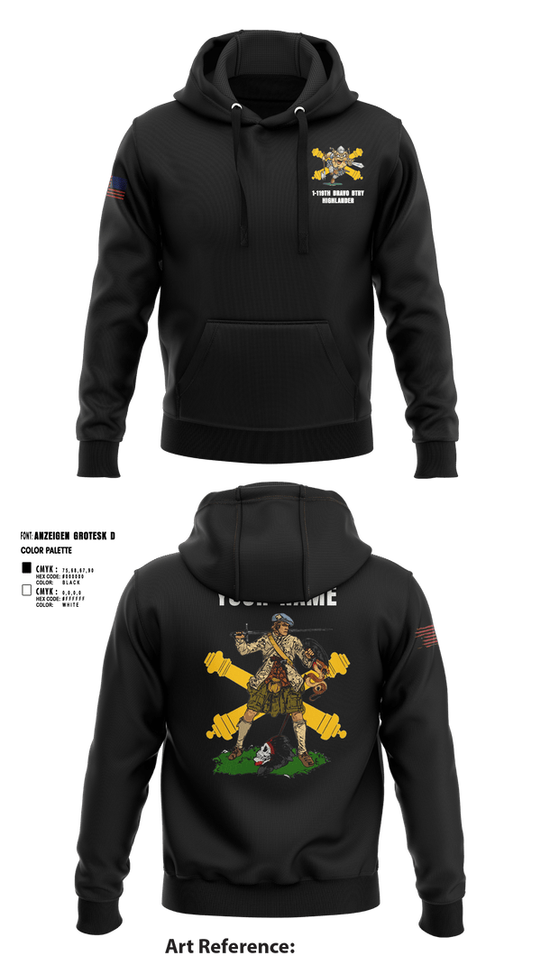 Hoodie, Bravo 1-119th FA, , Teamtime, Team time, sublimation, custom sports apparel, team uniforms, spirit wear, spiritwear, sports uniforms, custom shirts, team store, custom team store, fundraiser sports, apparel fundraiser