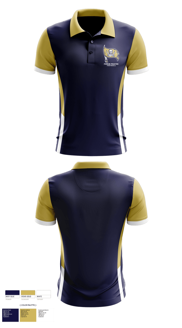 Short Sleeve Performance Polo, Perrin Pirates, Football, Teamtime, Team time, sublimation, custom sports apparel, team uniforms, spirit wear, spiritwear, sports uniforms, custom shirts, team store, custom team store, fundraiser sports, apparel fundraiser