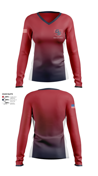 Womens Long Sleeve Vneck Shirt, Grand Slam Alabama, Baseball, Teamtime, Team time, sublimation, custom sports apparel, team uniforms, spirit wear, spiritwear, sports uniforms, custom shirts, team store, custom team store, fundraiser sports, apparel fundraiser
