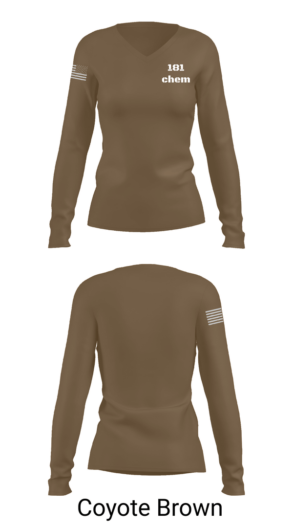 Womens Long Sleeve Vneck Shirt 1, 181 chem, Army, Teamtime, Team time, sublimation, custom sports apparel, team uniforms, spirit wear, spiritwear, sports uniforms, custom shirts, team store, custom team store, fundraiser sports, apparel fundraiser