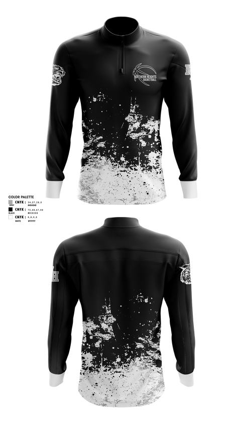 Quarter Zip Jacket, Northern Heights High School Basketball, Men's Basketball, Teamtime, Team time, sublimation, custom sports apparel, team uniforms, spirit wear, spiritwear, sports uniforms, custom shirts, team store, custom team store, fundraiser sports, apparel fundraiser