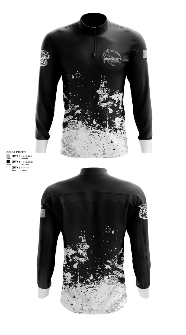 Quarter Zip Jacket, Northern Heights High School Basketball, Men's Basketball, Teamtime, Team time, sublimation, custom sports apparel, team uniforms, spirit wear, spiritwear, sports uniforms, custom shirts, team store, custom team store, fundraiser sports, apparel fundraiser