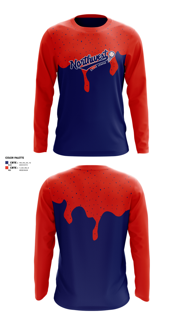 Long Sleeve Performance Shirt, Northwest Little League Baseball, Baseball, Teamtime, Team time, sublimation, custom sports apparel, team uniforms, spirit wear, spiritwear, sports uniforms, custom shirts, team store, custom team store, fundraiser sports, apparel fundraiser