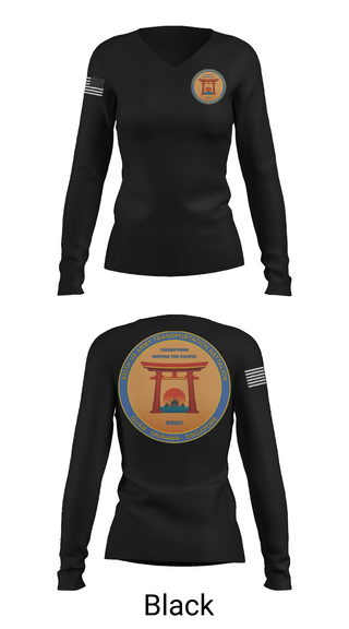 Womens Long Sleeve Vneck Shirt 1, 835th Transportation BN, Army, Teamtime, Team time, sublimation, custom sports apparel, team uniforms, spirit wear, spiritwear, sports uniforms, custom shirts, team store, custom team store, fundraiser sports, apparel fundraiser