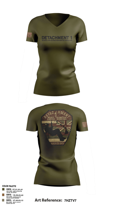 Detachment 1 27221981 Women's Short Sleeve V-neck Shirt - 1