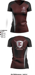 Eden Central School District Volleyball 80657253 Women's Short Sleeve V-neck Shirt - 2