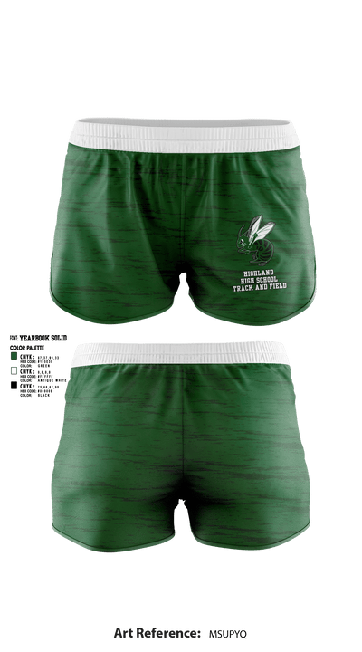 Highland High School Track and Field 30222652 Women's Shorts - 1
