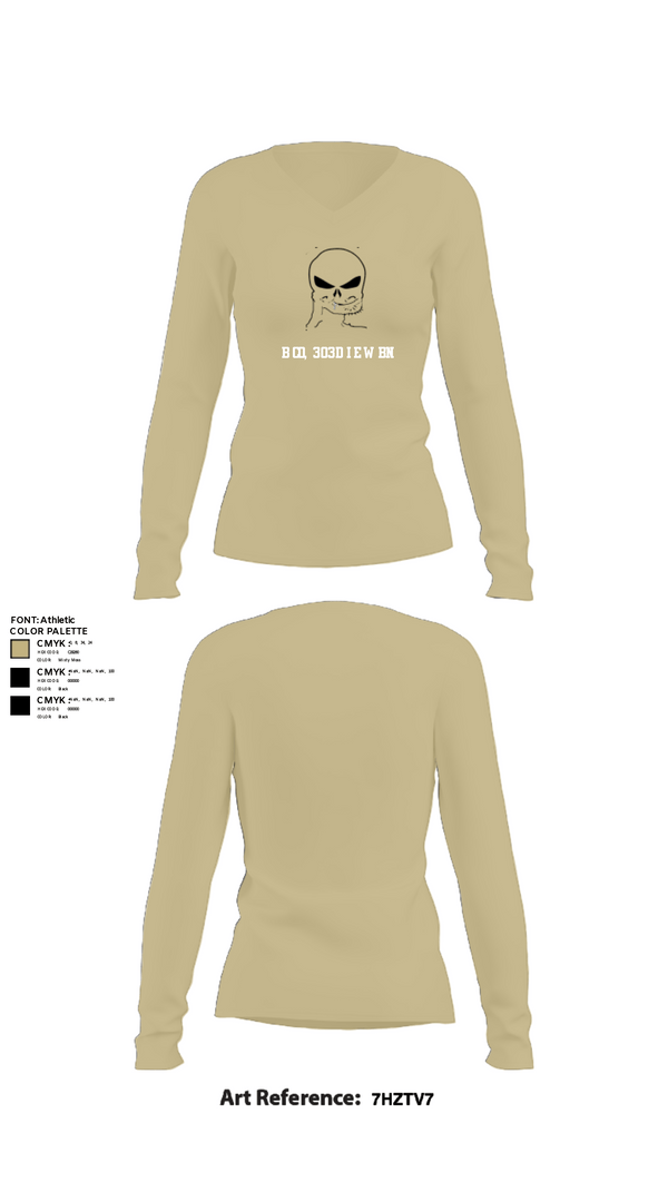 Womens Long Sleeve Vneck Shirt, B Co, 303d IEW BN, Army, Teamtime, Team time, sublimation, custom sports apparel, team uniforms, spirit wear, spiritwear, sports uniforms, custom shirts, team store, custom team store, fundraiser sports, apparel fundraiser