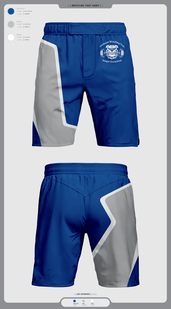Fight Shorts, Piedmont Youth Wrestling, Wrestling, Teamtime, Team time, sublimation, custom sports apparel, team uniforms, spirit wear, spiritwear, sports uniforms, custom shirts, team store, custom team store, fundraiser sports, apparel fundraiser