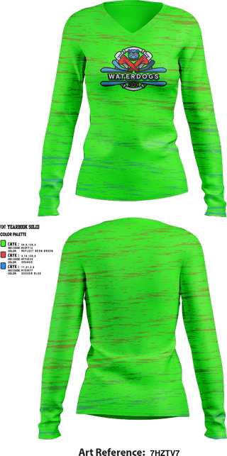 Womens Long Sleeve Vneck Shirt, Hutchinson, , Teamtime, Team time, sublimation, custom sports apparel, team uniforms, spirit wear, spiritwear, sports uniforms, custom shirts, team store, custom team store, fundraiser sports, apparel fundraiser