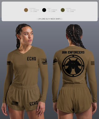 Womens Long Sleeve Vneck Shirt, Echo, Army, Teamtime, Team time, sublimation, custom sports apparel, team uniforms, spirit wear, spiritwear, sports uniforms, custom shirts, team store, custom team store, fundraiser sports, apparel fundraiser