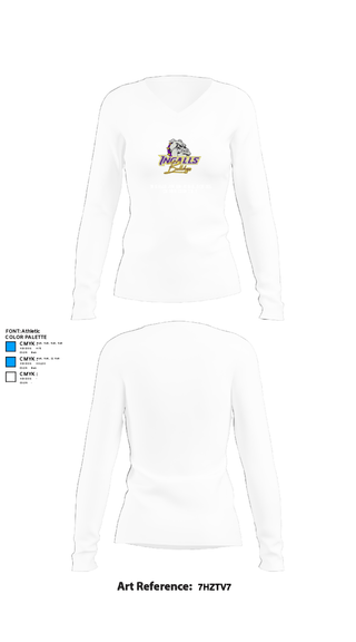 Womens Long Sleeve Vneck Shirt, Ingalls Junior High School Cross Country, Cross Country, Teamtime, Team time, sublimation, custom sports apparel, team uniforms, spirit wear, spiritwear, sports uniforms, custom shirts, team store, custom team store, fundraiser sports, apparel fundraiser