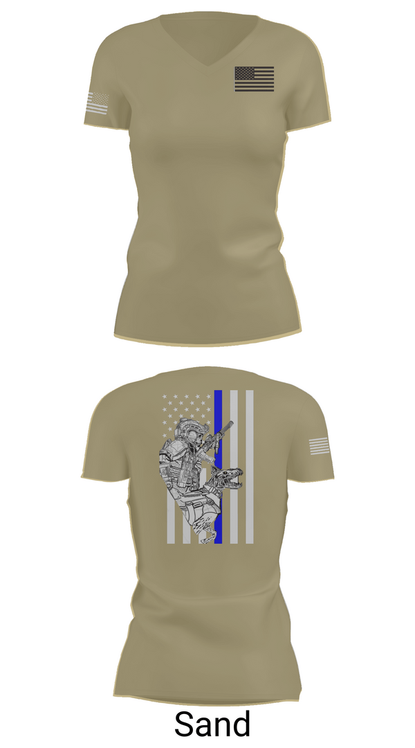 Womens Short Sleeve Vneck Shirt, 904th MP Det Military Working Dog, Army, Teamtime, Team time, sublimation, custom sports apparel, team uniforms, spirit wear, spiritwear, sports uniforms, custom shirts, team store, custom team store, fundraiser sports, apparel fundraiser