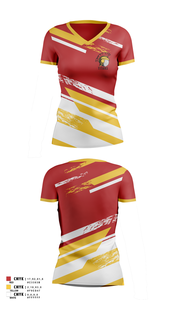 Womens Short Sleeve Vneck Shirt, Titans, Golf, Teamtime, Team time, sublimation, custom sports apparel, team uniforms, spirit wear, spiritwear, sports uniforms, custom shirts, team store, custom team store, fundraiser sports, apparel fundraiser