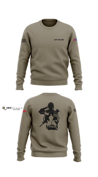 Crew Neck Sweatshirt, SGT Nelms, National Guard, Teamtime, Team time, sublimation, custom sports apparel, team uniforms, spirit wear, spiritwear, sports uniforms, custom shirts, team store, custom team store, fundraiser sports, apparel fundraiser