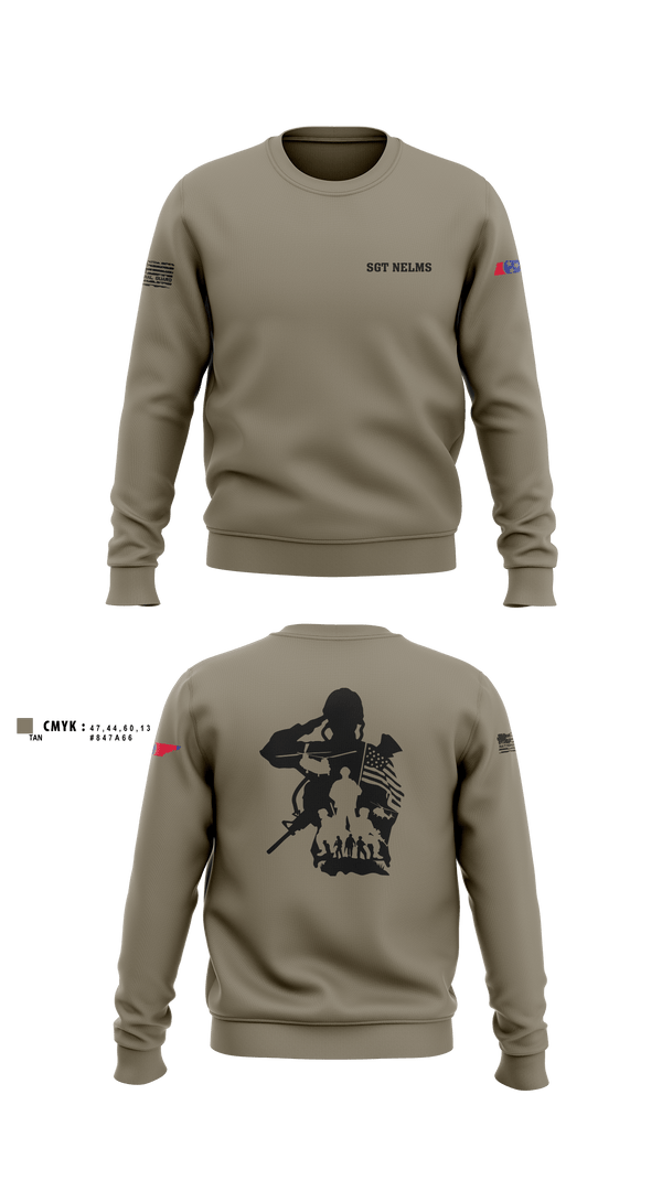 Crew Neck Sweatshirt, SGT Nelms, National Guard, Teamtime, Team time, sublimation, custom sports apparel, team uniforms, spirit wear, spiritwear, sports uniforms, custom shirts, team store, custom team store, fundraiser sports, apparel fundraiser