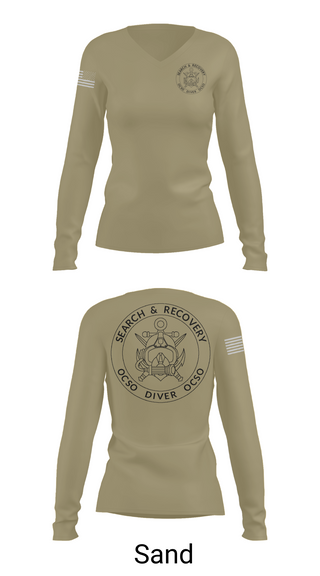 Womens Long Sleeve Vneck Shirt, Underwater Search & Recovery Team, Police, Teamtime, Team time, sublimation, custom sports apparel, team uniforms, spirit wear, spiritwear, sports uniforms, custom shirts, team store, custom team store, fundraiser sports, apparel fundraiser