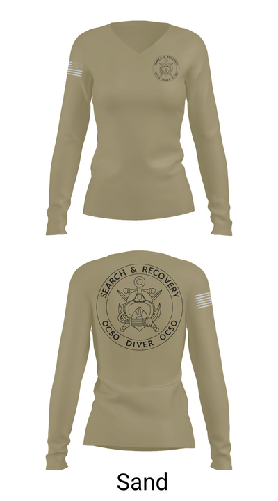 Underwater Search & Recovery Team 25630858 Women's Long Sleeve V-neck Shirt - 92