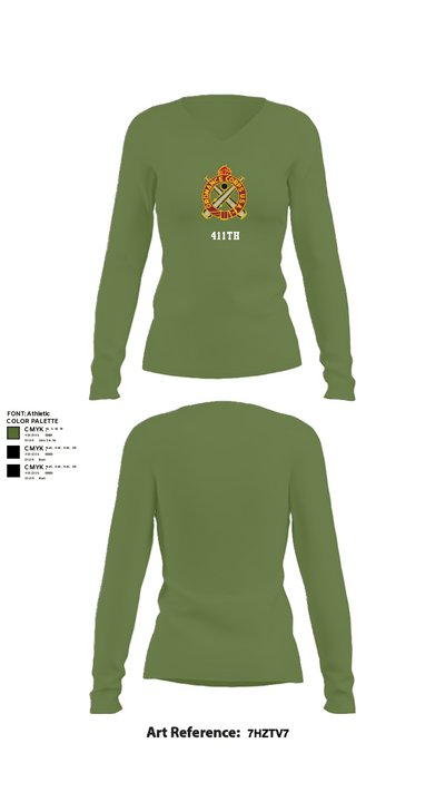 411TH 46316966 Women's Long Sleeve V-neck Shirt - 42