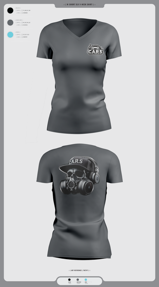 Womens Short Sleeve Vneck Shirt, C.A.R.S, , Teamtime, Team time, sublimation, custom sports apparel, team uniforms, spirit wear, spiritwear, sports uniforms, custom shirts, team store, custom team store, fundraiser sports, apparel fundraiser