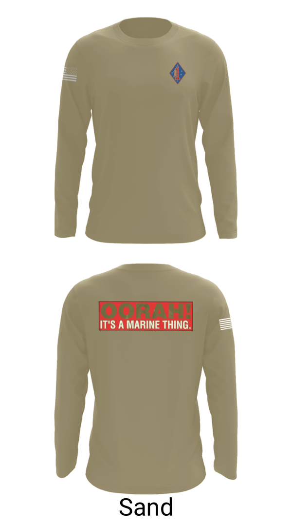 Long Sleeve Performance Shirt, 1st Marine Regiment, Marines, Teamtime, Team time, sublimation, custom sports apparel, team uniforms, spirit wear, spiritwear, sports uniforms, custom shirts, team store, custom team store, fundraiser sports, apparel fundraiser