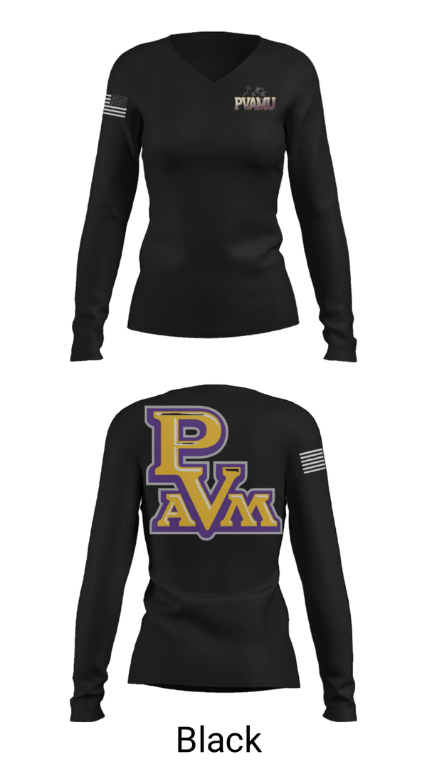 Women's Long Sleeve Vneck Shirt, Prairie View A&M University Tennis, Tennis, Teamtime, Team time, sublimation, custom sports apparel, team uniforms, spirit wear, spiritwear, sports uniforms, custom shirts, team store, custom team store, fundraiser sports, apparel fundraiser