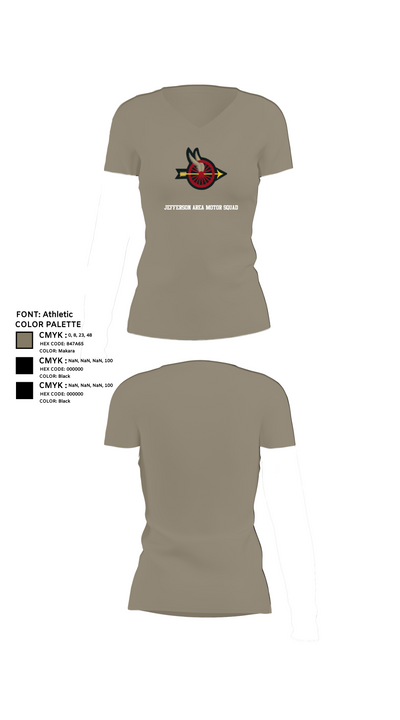 Jefferson Area Motor Squad 38123236 Women's Short Sleeve V-neck Shirt - 61