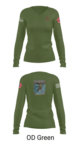 Women's Long Sleeve Vneck Shirt, 34th DSB, Army, Teamtime, Team time, sublimation, custom sports apparel, team uniforms, spirit wear, spiritwear, sports uniforms, custom shirts, team store, custom team store, fundraiser sports, apparel fundraiser