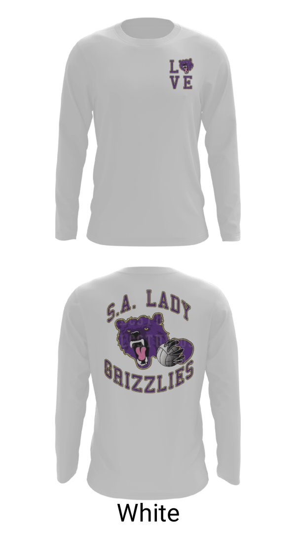 Long Sleeve Performance Shirt, SA LADY GRIZZLES, Women's Volleyball, Teamtime, Team time, sublimation, custom sports apparel, team uniforms, spirit wear, spiritwear, sports uniforms, custom shirts, team store, custom team store, fundraiser sports, apparel fundraiser