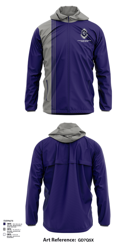 Windbreaker, St Augustine Preparatory School Soccer, Men's Soccer, Teamtime, Team time, sublimation, custom sports apparel, team uniforms, spirit wear, spiritwear, sports uniforms, custom shirts, team store, custom team store, fundraiser sports, apparel fundraiser