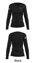 R.E. Mountain Secondary School 55892103 Women's Long Sleeve V-neck Shirt -1 35
