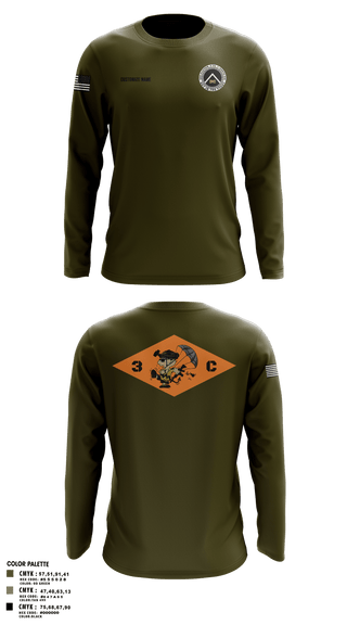 Long Sleeve Performance Polo, 3rd Platoon, CCo, 1-508th PIR, , Teamtime, Team time, sublimation, custom sports apparel, team uniforms, spirit wear, spiritwear, sports uniforms, custom shirts, team store, custom team store, fundraiser sports, apparel fundraiser