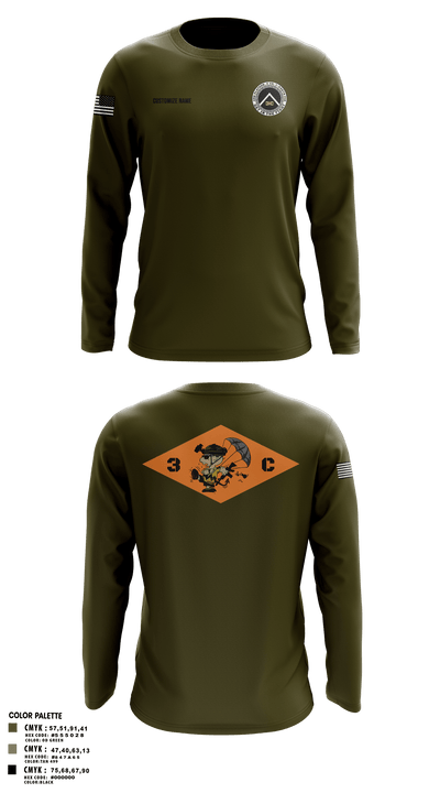 3rd Platoon, CCo, 1-508th PIR 77513198 Long Sleeve Performance Polo - 14