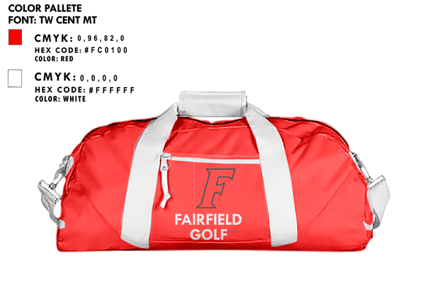 Duffle Bag, Fairfield Senior High School Golf, Golf, Teamtime, Team time, sublimation, custom sports apparel, team uniforms, spirit wear, spiritwear, sports uniforms, custom shirts, team store, custom team store, fundraiser sports, apparel fundraiser