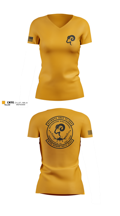AFJROTC FL-034 58345712 Women's Short Sleeve V-neck Shirt - 1
