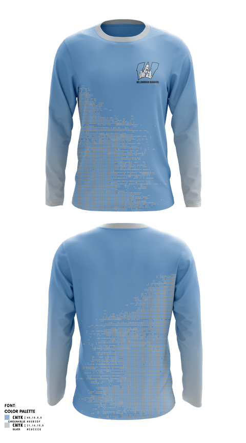 Long Sleeve Performance Shirt, Willowbrook Warriors, Men's Soccer, Teamtime, Team time, sublimation, custom sports apparel, team uniforms, spirit wear, spiritwear, sports uniforms, custom shirts, team store, custom team store, fundraiser sports, apparel fundraiser