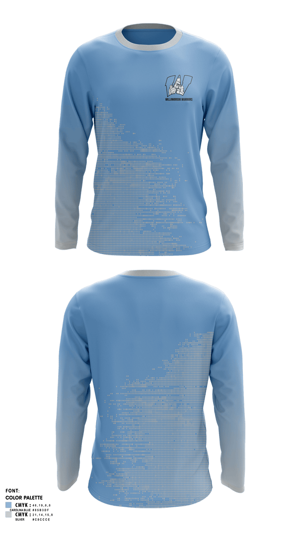 Long Sleeve Performance Shirt, Willowbrook Warriors, Men's Soccer, Teamtime, Team time, sublimation, custom sports apparel, team uniforms, spirit wear, spiritwear, sports uniforms, custom shirts, team store, custom team store, fundraiser sports, apparel fundraiser